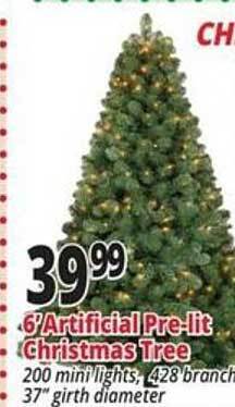Ocean State Job Lot 6' artificial pre-lit christmas tree offer