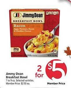 Safeway Jimmy dean breakfast bowl offer