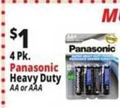 Ocean State Job Lot Panasonic heavy duty aa or aaa offer