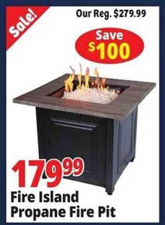 Ocean State Job Lot Fire island propane fire pit offer