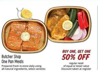 Sprouts Farmers Market Butcher shop one pan meals offer