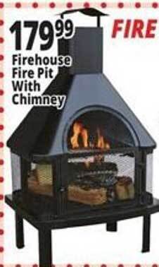 Ocean State Job Lot Firehouse fire pit with chimney offer