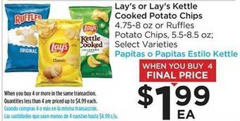 Food 4 Less Lay's or lay's kettle cooked potato chips offer