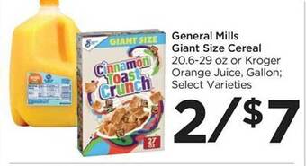 Food 4 Less General mills giant size cereal offer