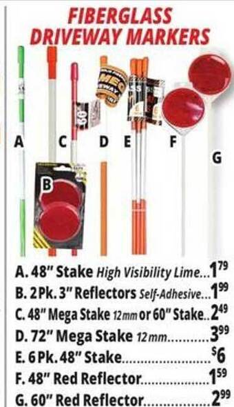 Ocean State Job Lot Fiberglass driveway markers offer