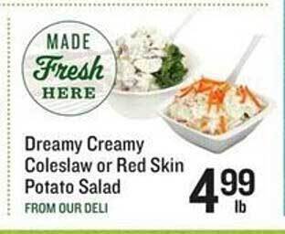 Lowes Foods Dreamy creamy coleslaw or red skin potato salad offer