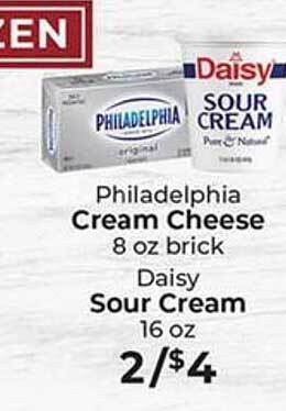 Sunset Foods Philadelphia cream cheese or daisy sour cream offer