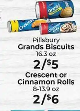 Sunset Foods Pillsbury grands biscuits or crescent or cinnamon rolls offer