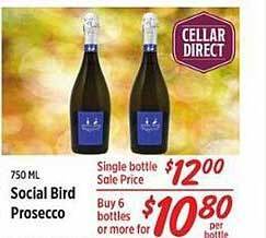 Rouses Social bird prosecco offer