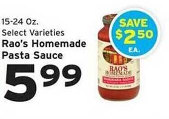 Hannaford Rao's homemade pasta sauce offer