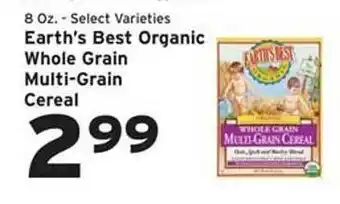 Hannaford Earth's best organic whole grain multi-grain cereal offer