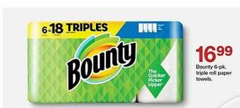 Target Bounty 6-pk triple roll paper towels offer