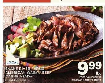 Albertsons Snake river farms american wagyu beef carne asada offer