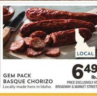 Albertsons Gem pack basque chorizo offer