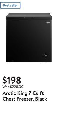 Walmart Arctic king 7 cu ft chest freezer, black offer