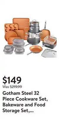 Walmart Gotham steel 32 piece cookware set, bakeware and food storage set, nonstick pots and pans offer