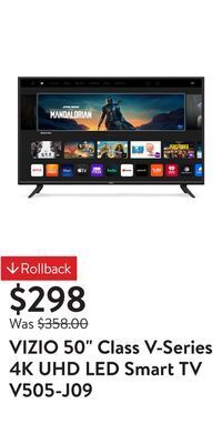 Walmart Vizio 50" class v-series 4k uhd led smart tv v505-j09 offer