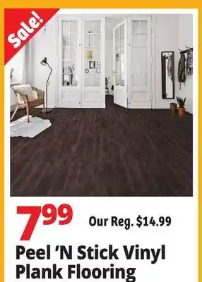 Ocean State Job Lot Peel 'n stick vinyl plank flooring offer