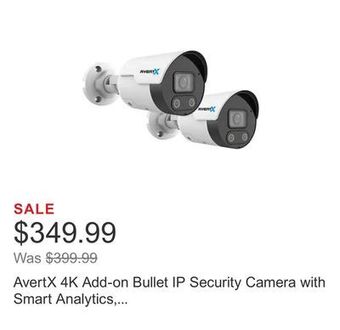 Costco Avertx 4k add-on bullet ip security camera with smart analytics, 2-pack offer