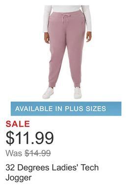 Costco 32 degrees ladies' tech jogger offer