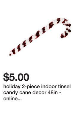 Five Below Holiday 2-piece indoor tinsel candy cane decor 48in - online exclusive! offer