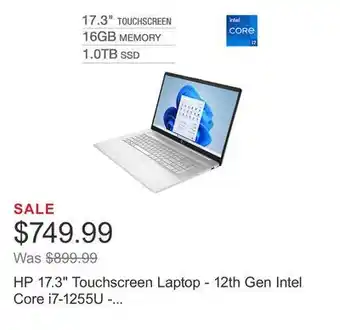 Costco Hp 17.3" touchscreen laptop - 12th gen intel core i7-1255u - windows 11 offer