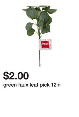 Five Below Green faux leaf pick 12in offer