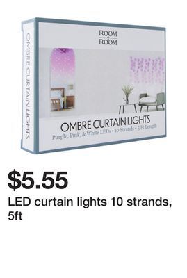 Five Below Led curtain lights 10 strands, 5ft offer