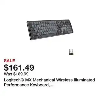 Office Depot Logitech® mx mechanical wireless illuminated performance keyboard, graphite, 920-010547 offer