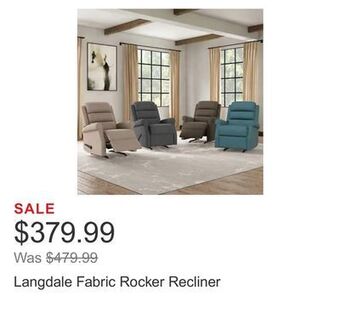 Costco Langdale fabric rocker recliner offer