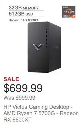 Costco Hp victus gaming desktop - amd ryzen 7 5700g - radeon rx 6600xt offer