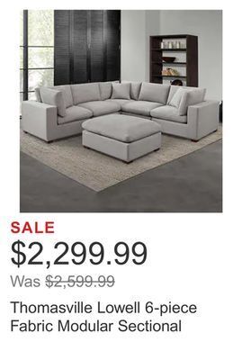 Costco Thomasville lowell 6-piece fabric modular sectional offer