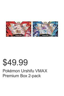 Costco Pokémon urshifu vmax premium box 2-pack offer