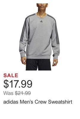 Costco Adidas men's crew sweatshirt offer