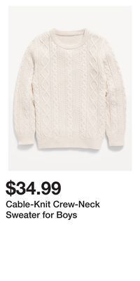 Old Navy Cable-knit crew-neck sweater for boys offer