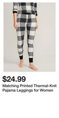 Old Navy Matching printed thermal-knit pajama leggings for women offer