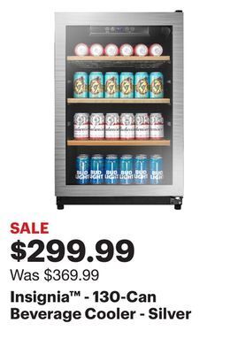 Best Buy Insignia™ - 130-can beverage cooler - silver offer