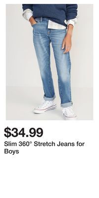 Old Navy Slim 360° stretch jeans for boys offer