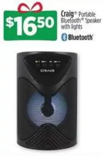 Dollar General Craig Portable Bluetooth Speaker with Lights offer