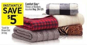 Dollar General Comfort Bay Throws or Blankets offer