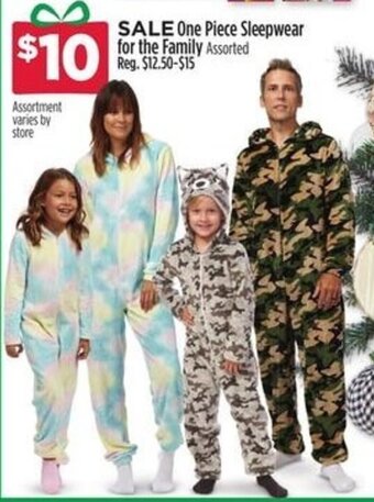 Dollar General One Piece Sleepwear for the Family offer