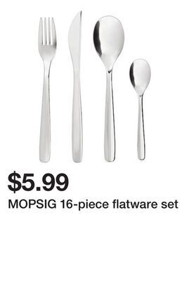 Ikea Mopsig 16-piece flatware set offer
