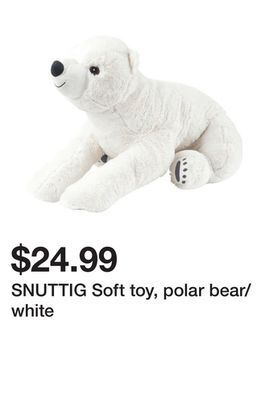 Ikea Snuttig soft toy, polar bear/white offer