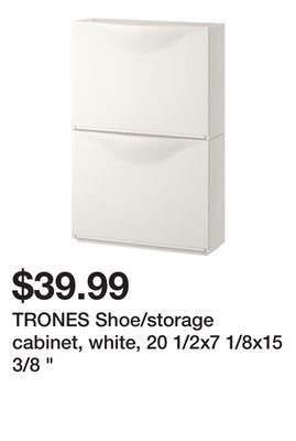 Ikea Trones shoe/storage cabinet, white, 20 1/2x7 1/8x15 3/8 " offer
