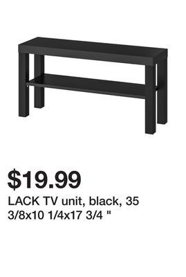 Ikea Lack tv unit, black, 35 3/8x10 1/4x17 3/4 " offer