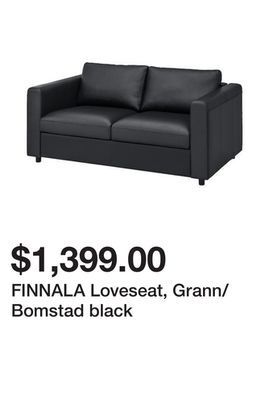 Ikea Finnala loveseat, grann/bomstad black offer