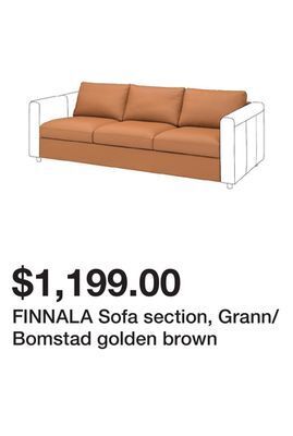 Ikea Finnala sofa section, grann/bomstad golden brown offer