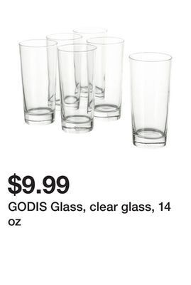 Ikea Godis glass, clear glass, 14 oz offer