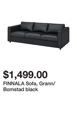 Ikea Finnala sofa, grann/bomstad black offer