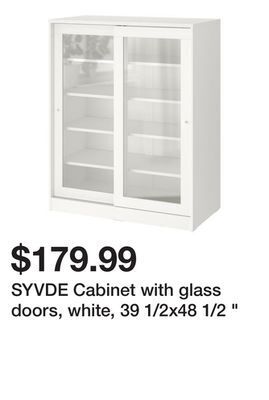 Ikea Syvde cabinet with glass doors, white, 39 1/2x48 1/2 " offer